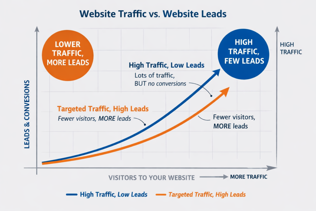 10 Website Mistakes That Are Killing Your Conversions website traffic lead graph