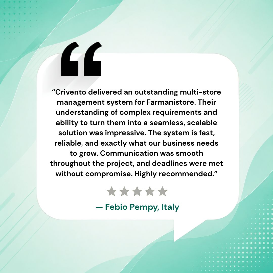 testimonial multiple store management system crivento